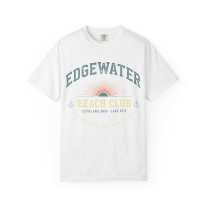 Edgewater Beach Club T-Shirt — Vintage Sunrise Lake Erie Graphic Tee