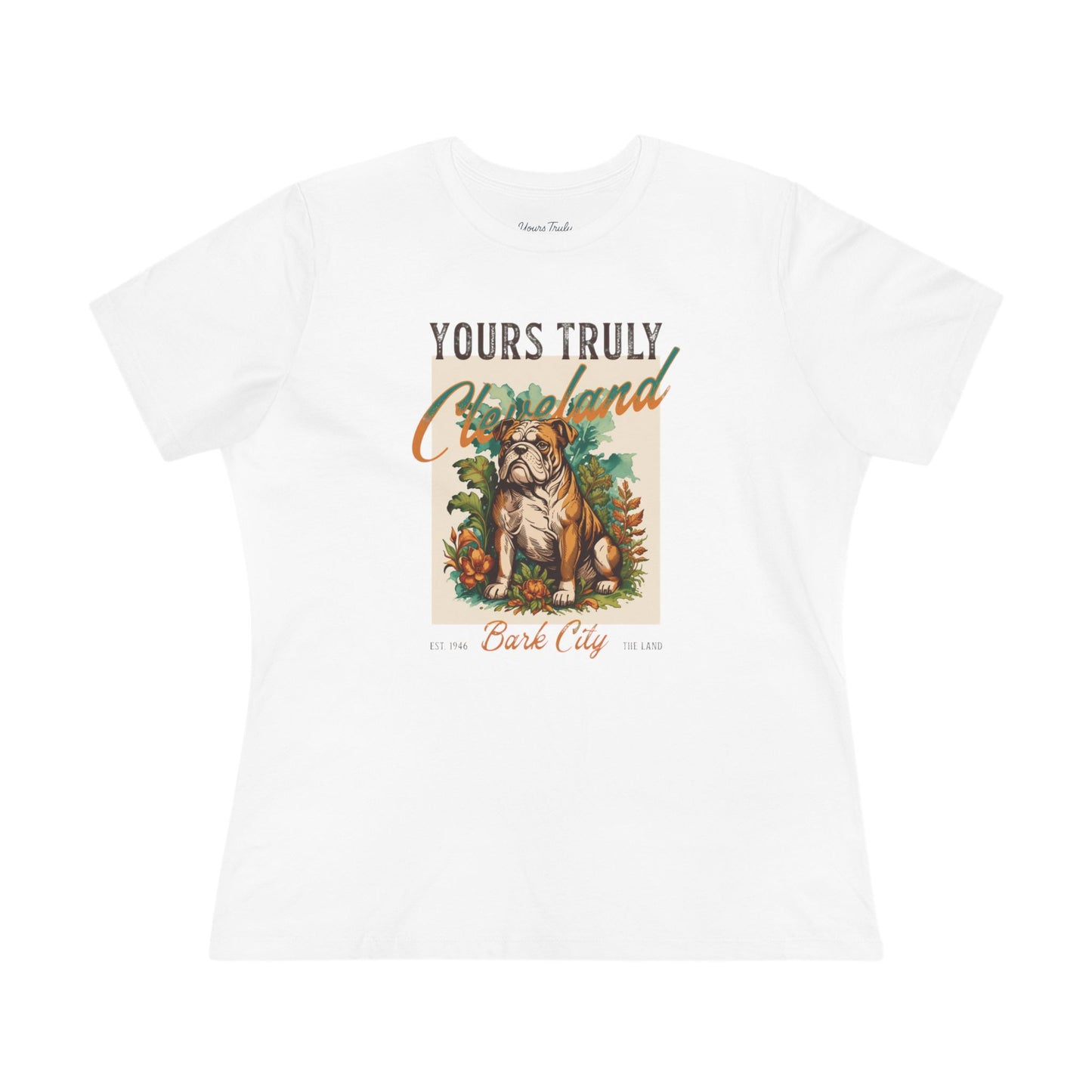 Dawg Pound Bark City Women's Tee — Yours Truly Cleveland Bulldog Graphic