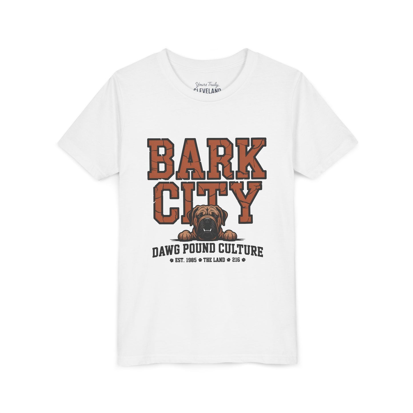 Bark City Youth Tee — Cleveland Dawg Pound Kids Graphic Shirt