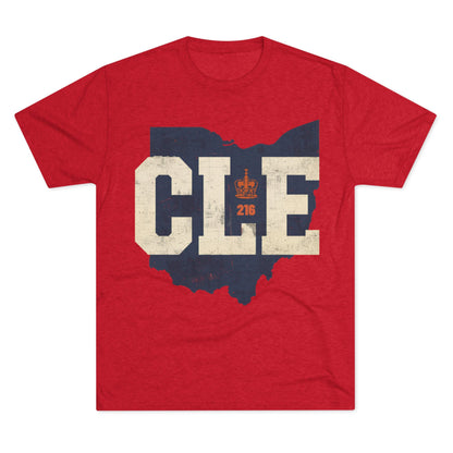 Cleveland CLE Ohio State Outline Tri-Blend Tee