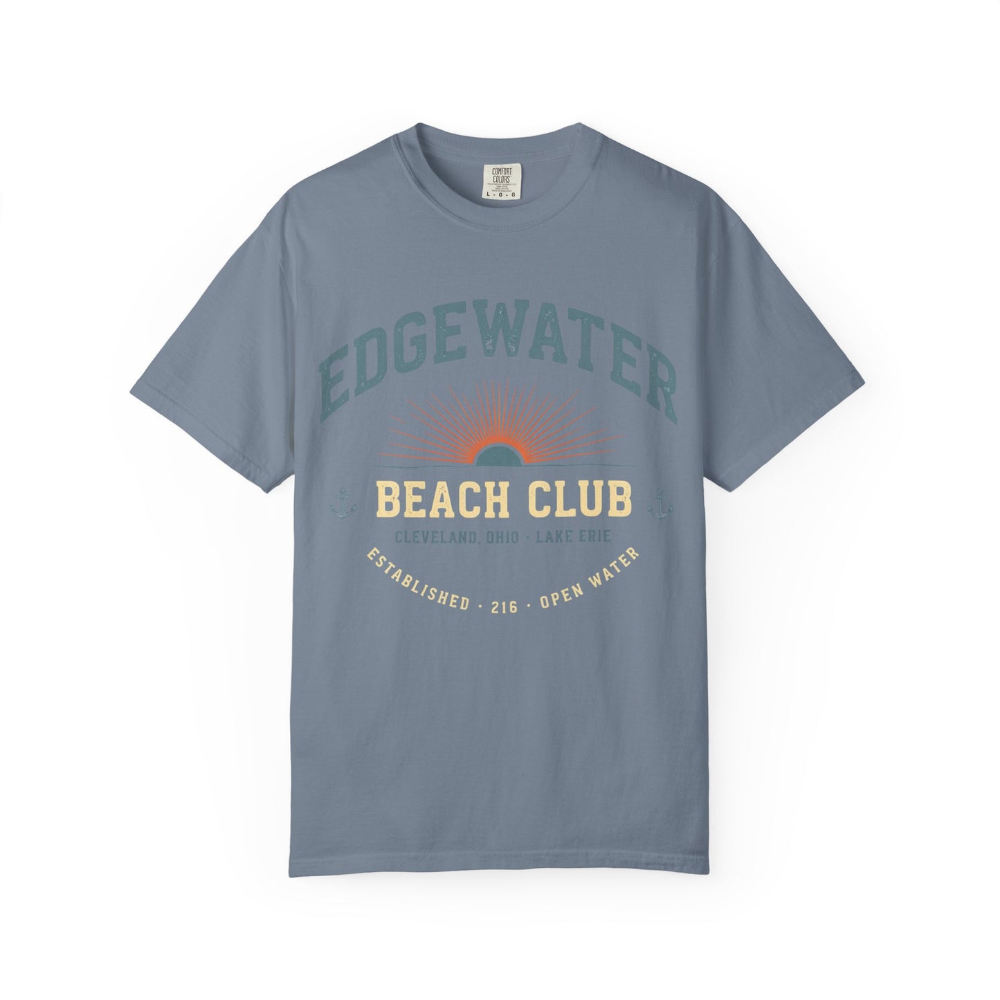Edgewater Beach Club T-Shirt — Vintage Sunrise Lake Erie Graphic Tee