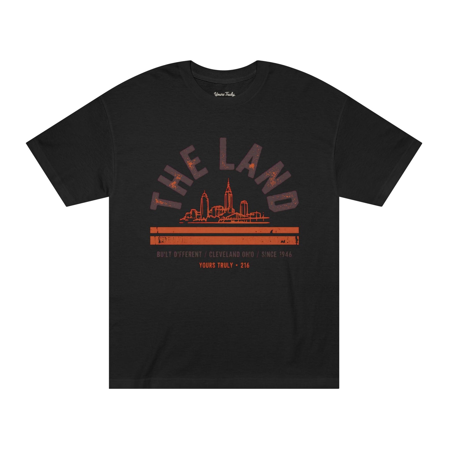 The Land Cleveland Skyline T‑Shirt — Retro Cityscape Tee