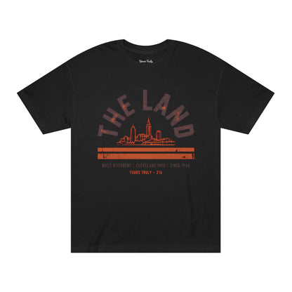 The Land Cleveland Skyline T‑Shirt — Retro Cityscape Tee