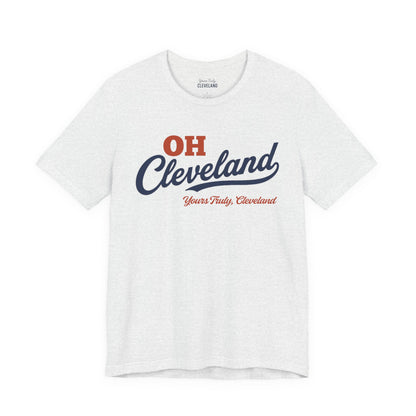 Cleveland Script Tee - "OH Cleveland" Retro City Pride Shirt
