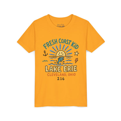 Fresh Coast Kid Youth Tee — Lake Erie Cleveland 216 Kids Graphic Shirt