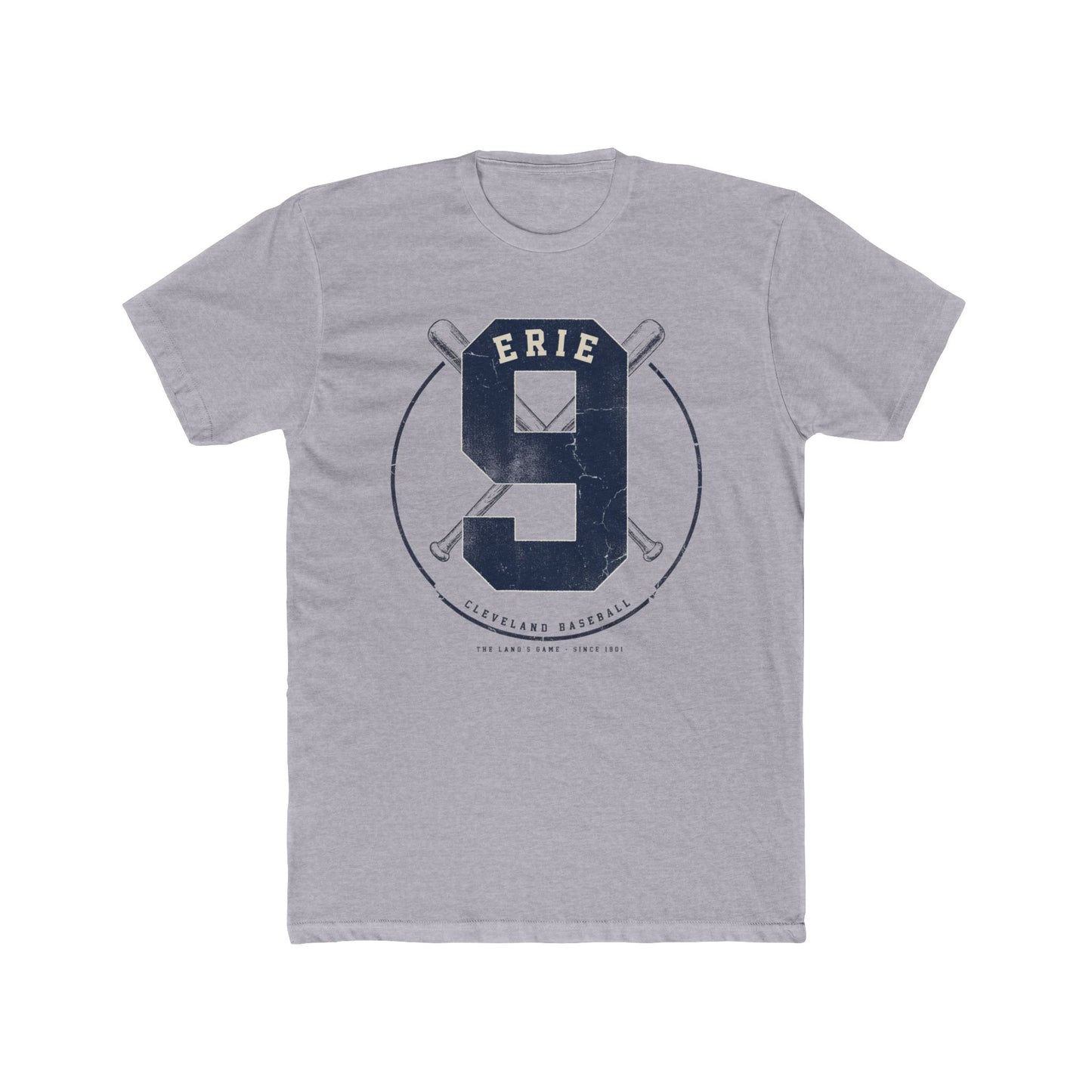 Erie 9 Baseball Tee — Cleveland Vintage Number Graphic