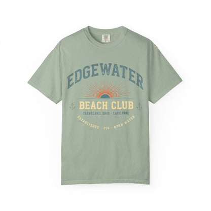 Edgewater Beach Club T-Shirt — Vintage Sunrise Lake Erie Graphic Tee