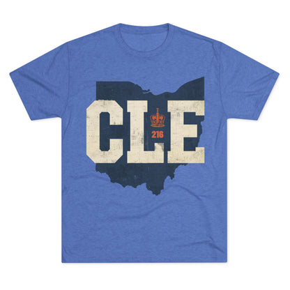 Cleveland CLE Ohio State Outline Tri-Blend Tee